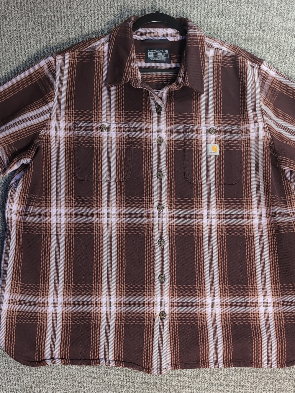 Carhartt Loose Fit Heavyweight Twill Shirt Jacket Size XXL in Brown / Lavender - Picture 6 of 12